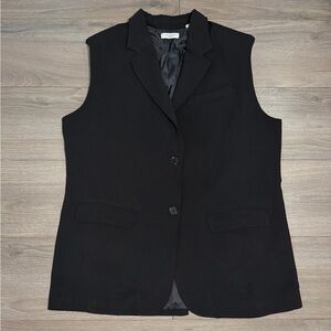 Max Studio Black Sleeveless Tailored Blazer Vest